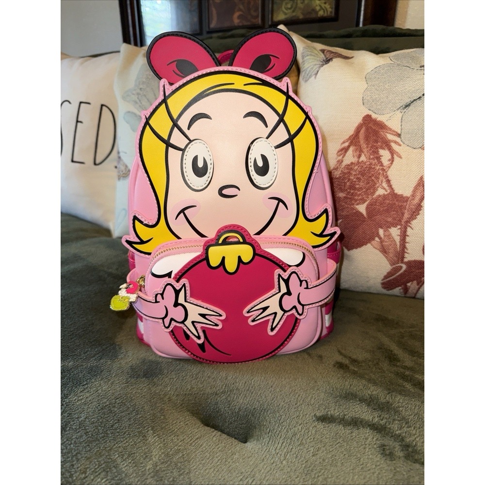 New Loungefly Dr. Seus Universal Studios The Grinch Cindy Lou Who Mini Backpack